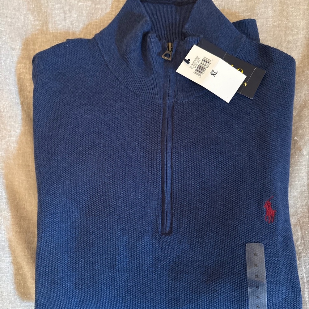 Ralph Lauren Men's Zip-Up Sweater in Navy